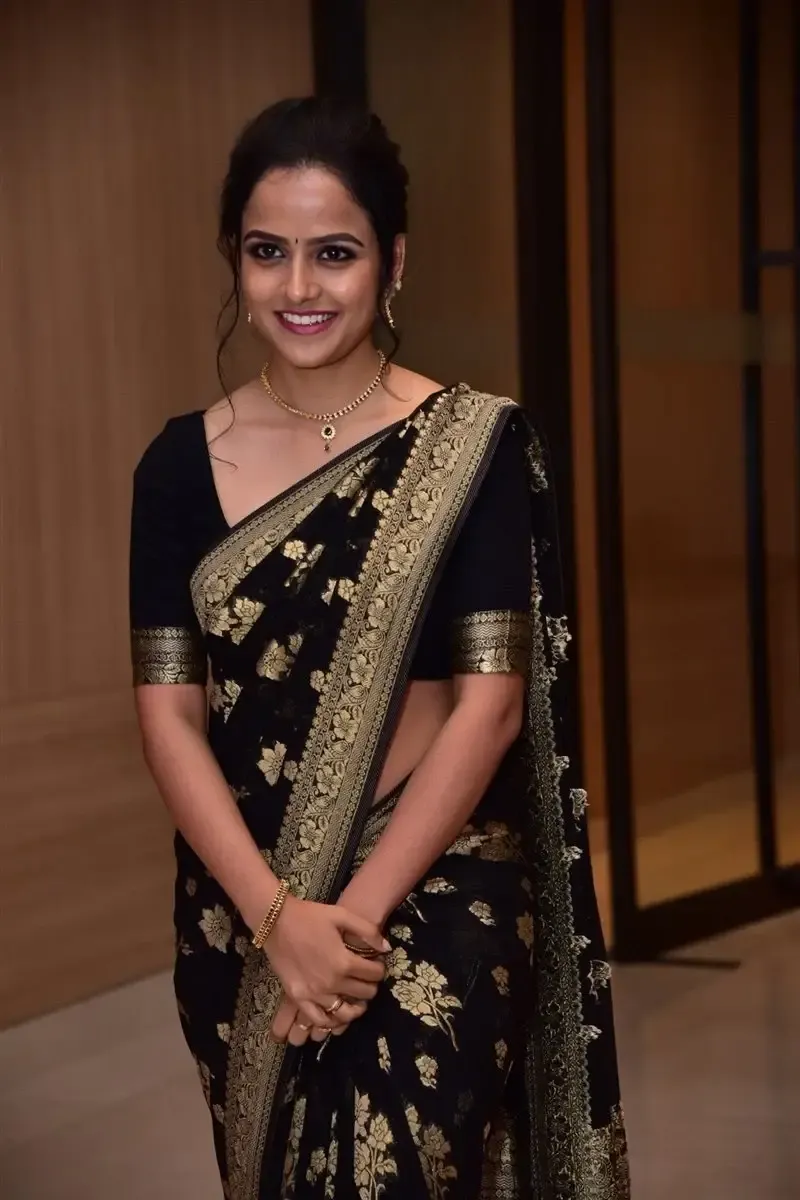 Actress Vaishnavi Chaitanya in Black Saree at Baby Movie Celebrations